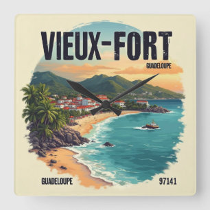 Quadförmige Uhr Vieux-Fort Guadeloupe Wanduhr