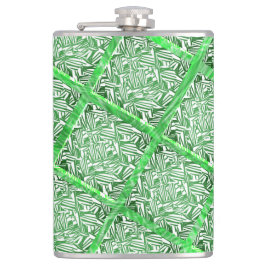 Quadradas, Fake Azulejo, Fakes Folhagens Verdes. Flachmann