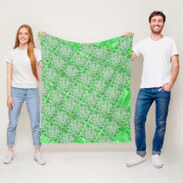 Quadradas, Fake Azulejo, Fakes Folhagens Verdes. Fleecedecke