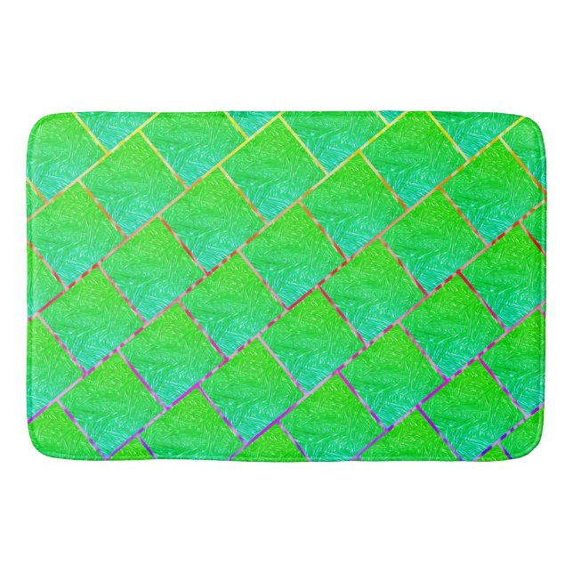 Quadrados verde azulado, linhas de três cores. badematte (Vorderseite)
