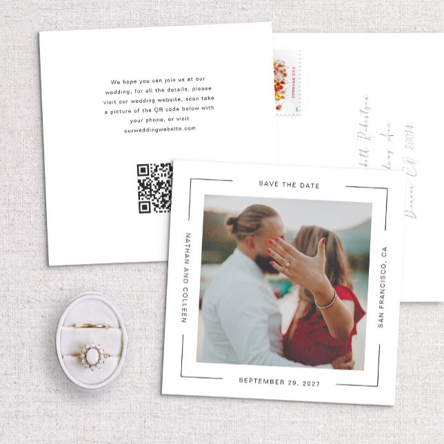 Quadrat Aller Textrahmen Save the Date minimal (Von Creator hochgeladen)