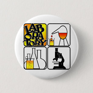 QUADRAT DES LABOR4 - BECHER/MIKROSKOP BUTTON