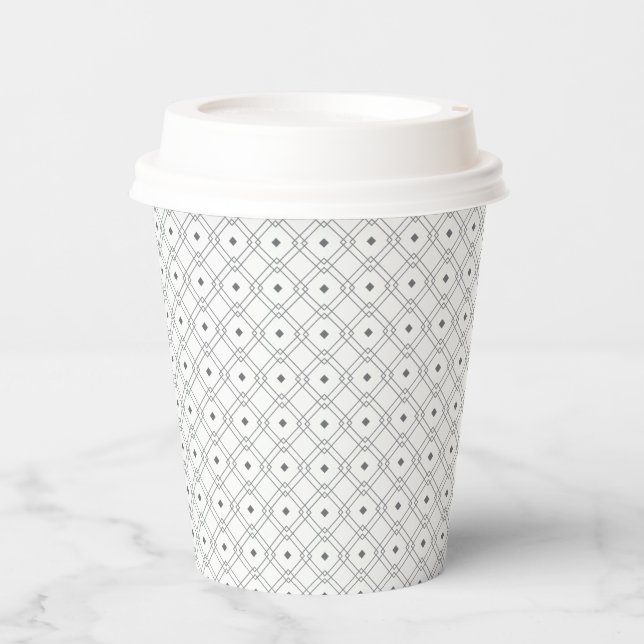 Quadrat-Geometrie-Papiercup Pappbecher (Vorderseite)