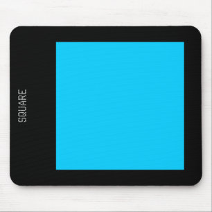 Quadrat - Himmelblau und Schwarz Mousepad