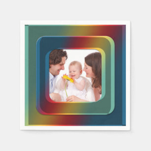 Quadrat im quadratischen Feld färbte I + Ihr Foto Serviette