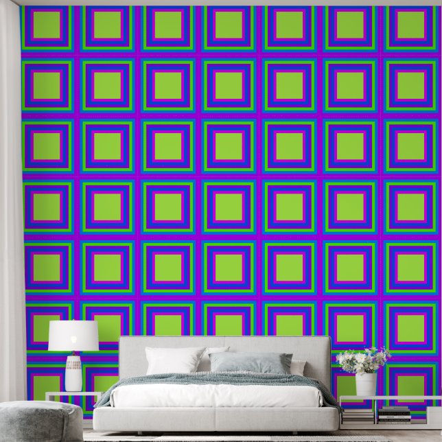 Quadrat im Rahmen + Hintergrundfarbe 6 Tapete (Schlafzimmer)