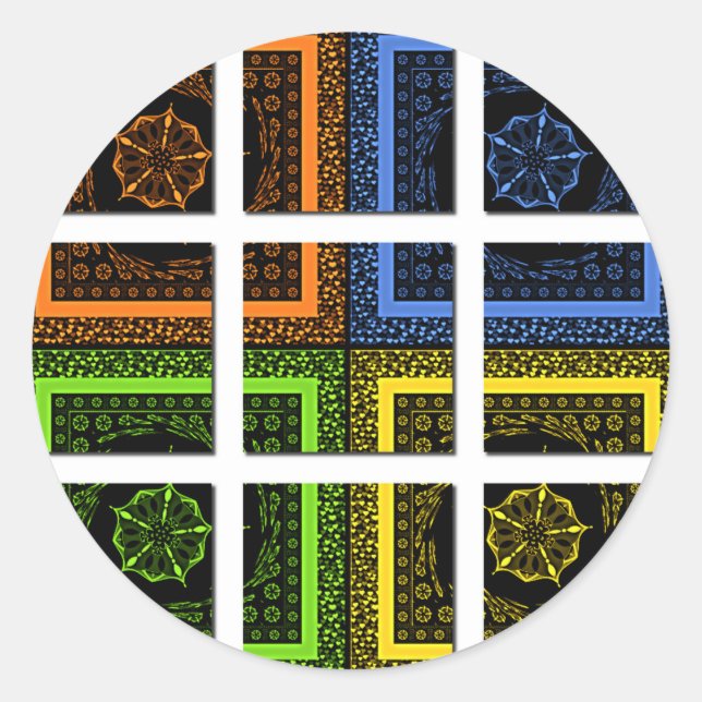 Quadrat in einer Schachtel Runder Aufkleber (Vorderseite)