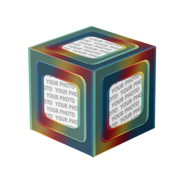 Quadrat in quadratischem Rahmen farbig I + Ihr Fot (Vorderseite Schrägansicht)