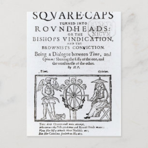 Quadrat-Kappen wurden 1642 zu Rundköpfen Postkarte