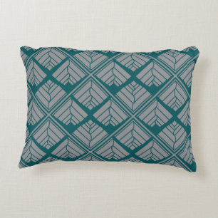 Quadrat Leaf Muster Aquamarin neutral Dekokissen