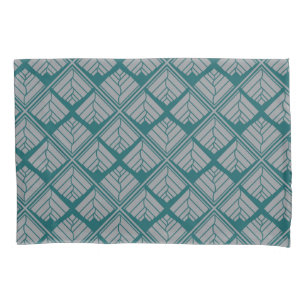 Quadrat Leaf Muster Aquamarin neutral Kissenbezug
