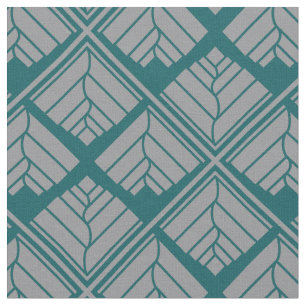 Quadrat Leaf Muster Aquamarin neutral Stoff