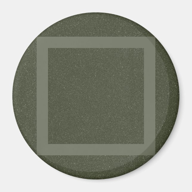 Quadrat Rahmen Moos Green Magnet (Vorne)