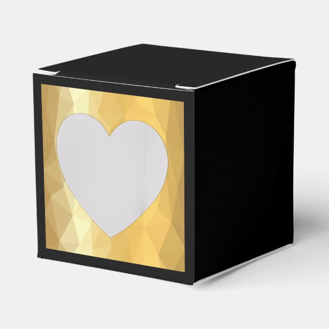 Quadrat schwarze Gefälligkeitsbox mit goldenem Her Geschenkschachtel (Vorderseite)
