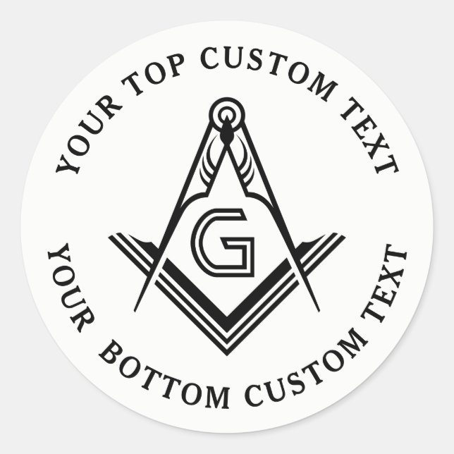 Quadrat und Compass Round Masonic Stickers (Vorderseite)