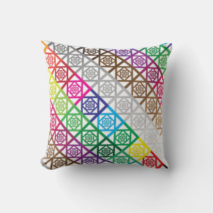 Quadrat und Diamanten zaubern Farben diagonal Kissen