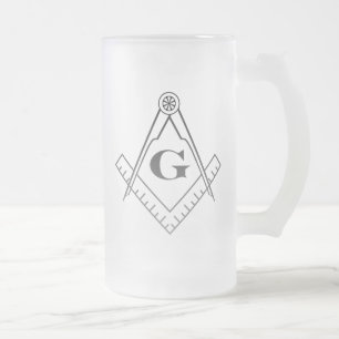 Quadrat-und Kompass-Bier-Glas Mattglas Bierglas