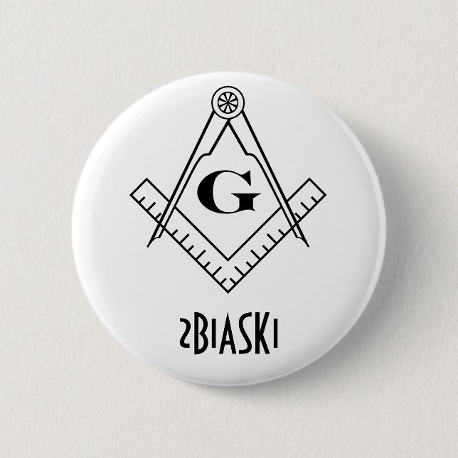 Quadrat und Kompass-Knopf Button (Vorderseite)