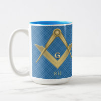 Quadrat und Kompass Mit Monogramm Tasse