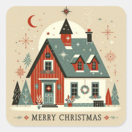 Quadrat-Weihnachtssticker Quadratischer Aufkleber