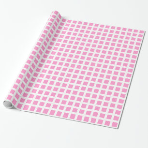 Quadrate 02 - Rosa auf Weiß Geschenkpapier
