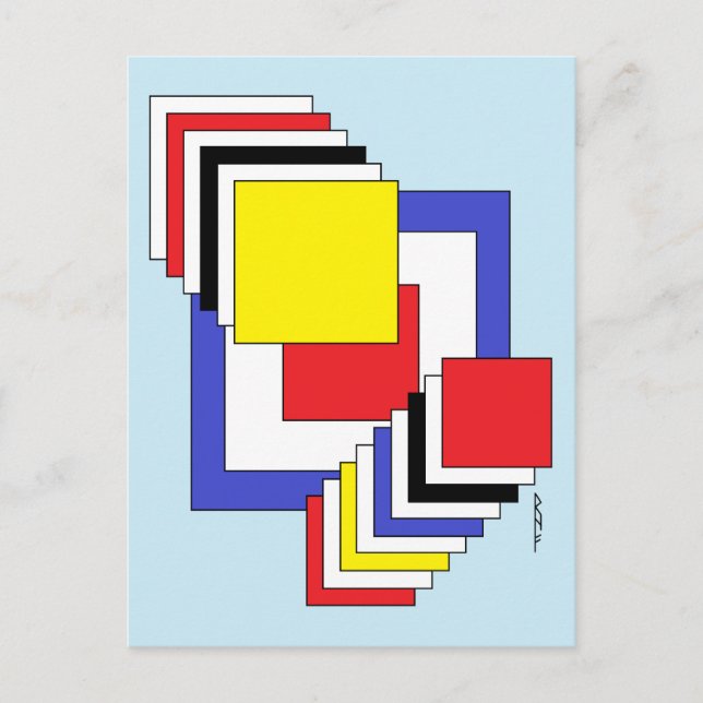 Quadrate Abstrakt Postkarte (Vorderseite)