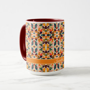 Quadrate Abstrakt Retro Trendy Collection Tasse