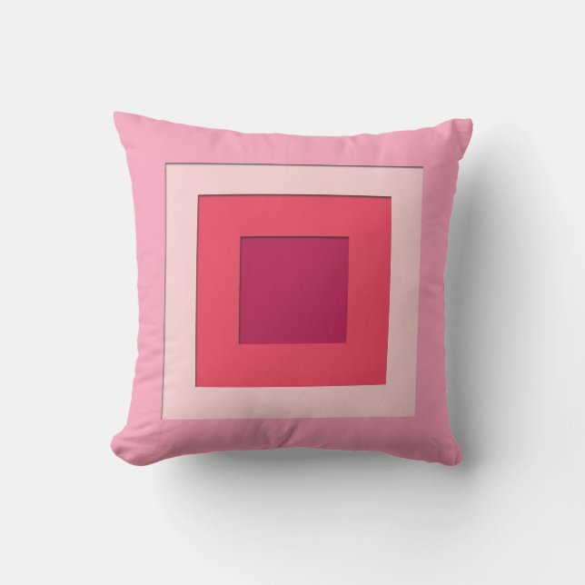 Quadrate aus dem Mittelalter - Rosa und Wein Kissen Für Draußen (Vorderseite)