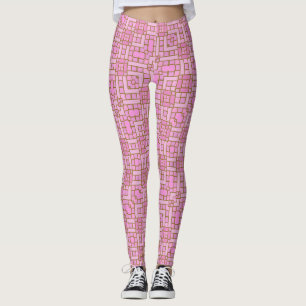 Quadrate der Niedlichen geometrischen roten Blöcke Leggings