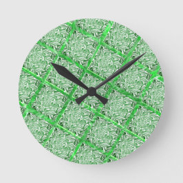 Quadrate, Fake, grünes Fake Runde Wanduhr