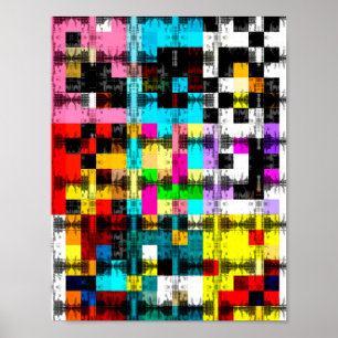 Quadrate Geometrische farbige abstrakte Kunst Poster
