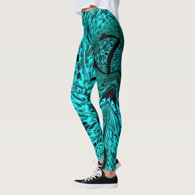 Quadrate gespiegelt im Cyan-Bild Leggings (Links)
