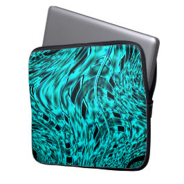 Quadrate gespiegelt in Cyan-Bild Laptopschutzhülle