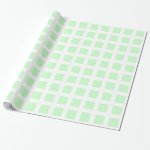 Quadrate - Grün auf Weiß Geschenkpapier