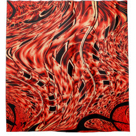 Quadrate in Korallen oder Rot gespiegelt Duschvorhang