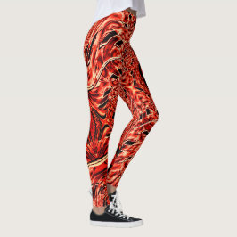 Quadrate in Korallenbild gespiegelt Leggings