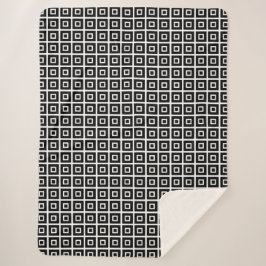 Quadrate in weißem Schwarz Sherpadecke