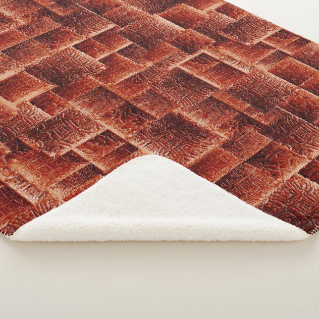 Quadrate mit dunkelroter und hellroter Wandstruktu Sherpadecke (3/4)