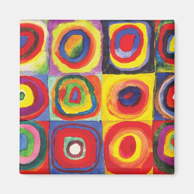 Quadrate mit konzentrischen Kreisen Hiroaki Takaha Magnet (Vorne)