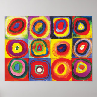 Quadrate mit konzentrischen Kreisen Hiroaki Takaha Poster