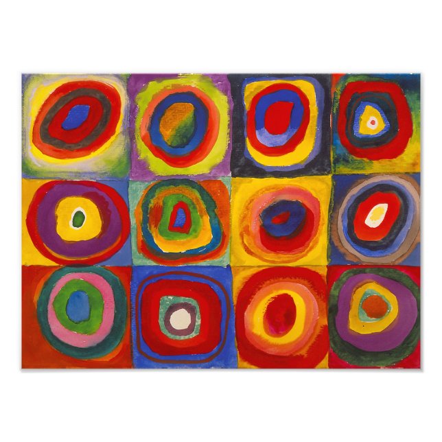 Quadrate mit konzentrischen Kreisen | Kandinsky | Fotodruck (Vorne)