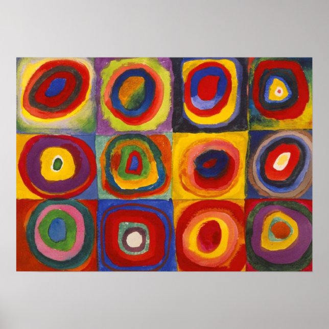 Quadrate mit konzentrischen Kreisen, Kandinsky Poster (Vorne)