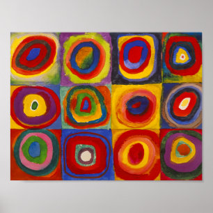 Quadrate mit konzentrischen Kreisen Kandinsky Poster