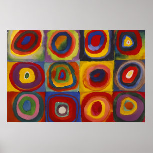 Quadrate mit konzentrischen Kreisen Poster