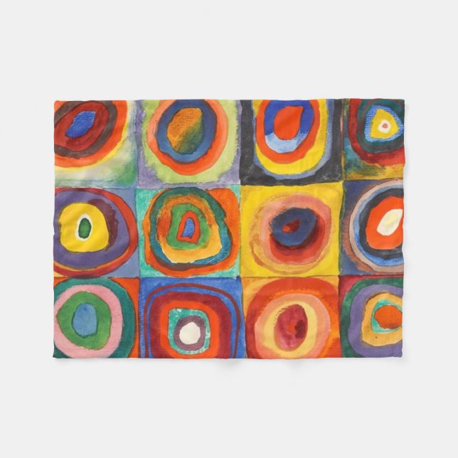 Quadrate mit konzentrischen Kreisen von Kandinsky Fleecedecke (Vorderseite (Horizontal))