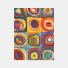 Quadrate mit konzentrischen Kreisen von Kandinsky Fleecedecke