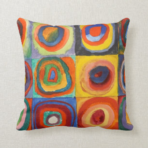 Quadrate mit konzentrischen Kreisen von Kandinsky Kissen