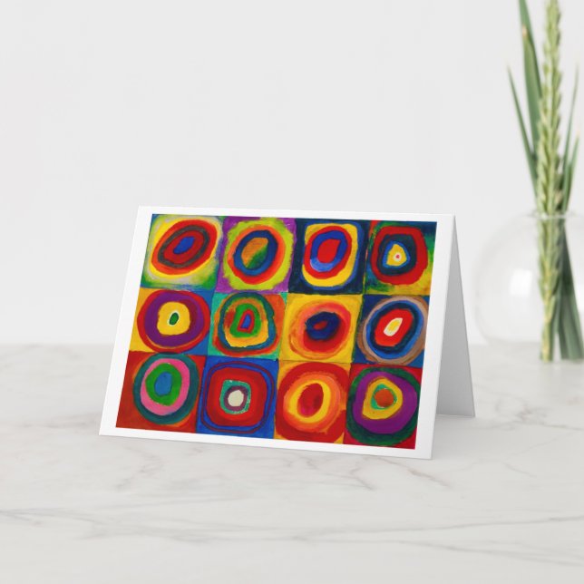 Quadrate mit Kreisen, Abstrakt, Wassis Kandinsky Karte (Vorderseite)