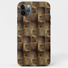 Quadrate mit runden Formen, die das Holzrelief sim Case-Mate iPhone Hülle