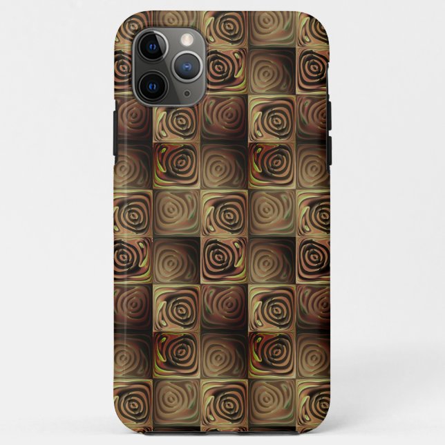 Quadrate mit runden Formen, die das Holzrelief sim Case-Mate iPhone Hülle (Rückseite)